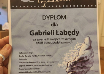 Dyplom za III Nagrodę konkursu 9. Wrocławski Almanach Filmowy