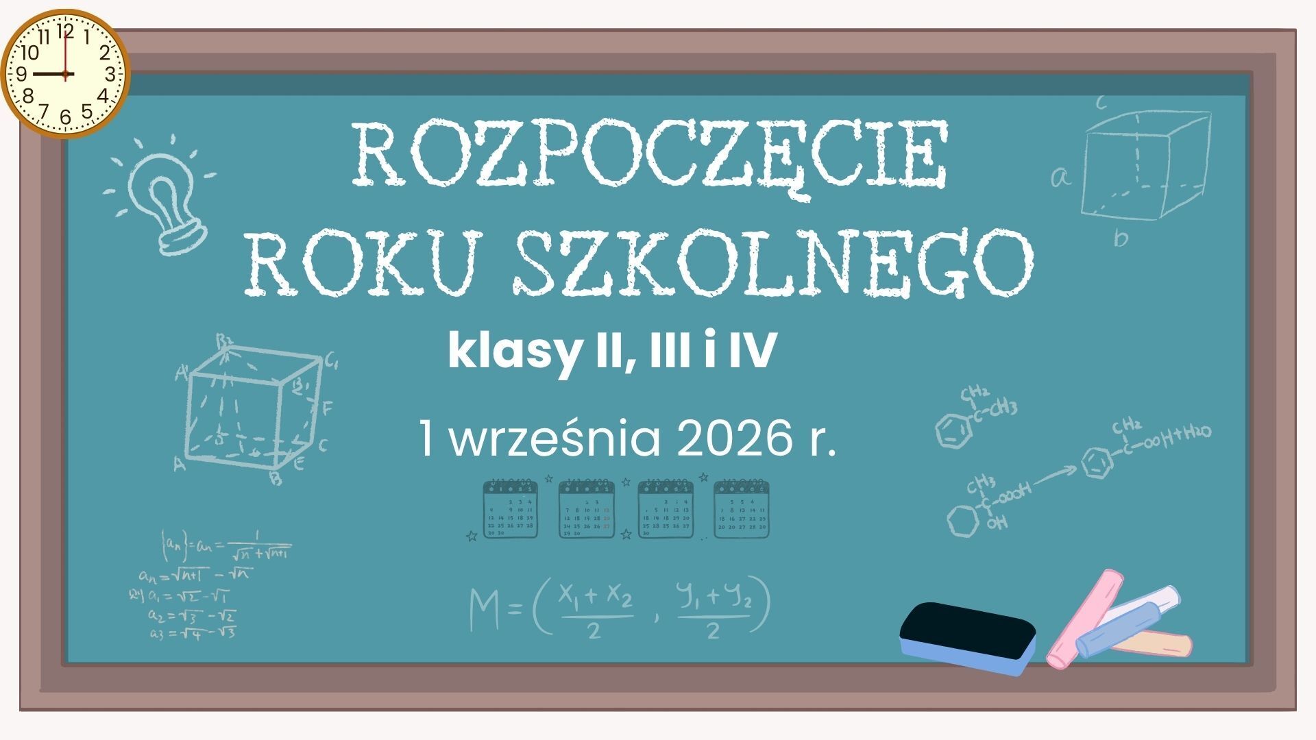 Rozpoczęcie roku szkolnego 2026/2027 dla klas II, III i IV